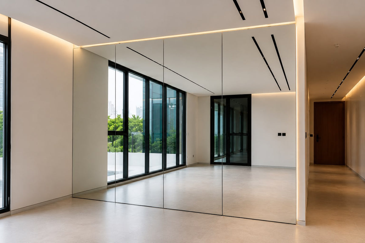 Custom glass and mirror installation by ALDENA in Dubai