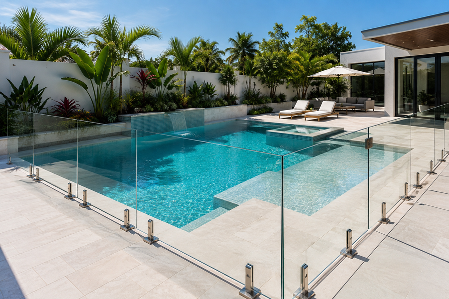 Frameless Glass Pool Fencing in Dubai